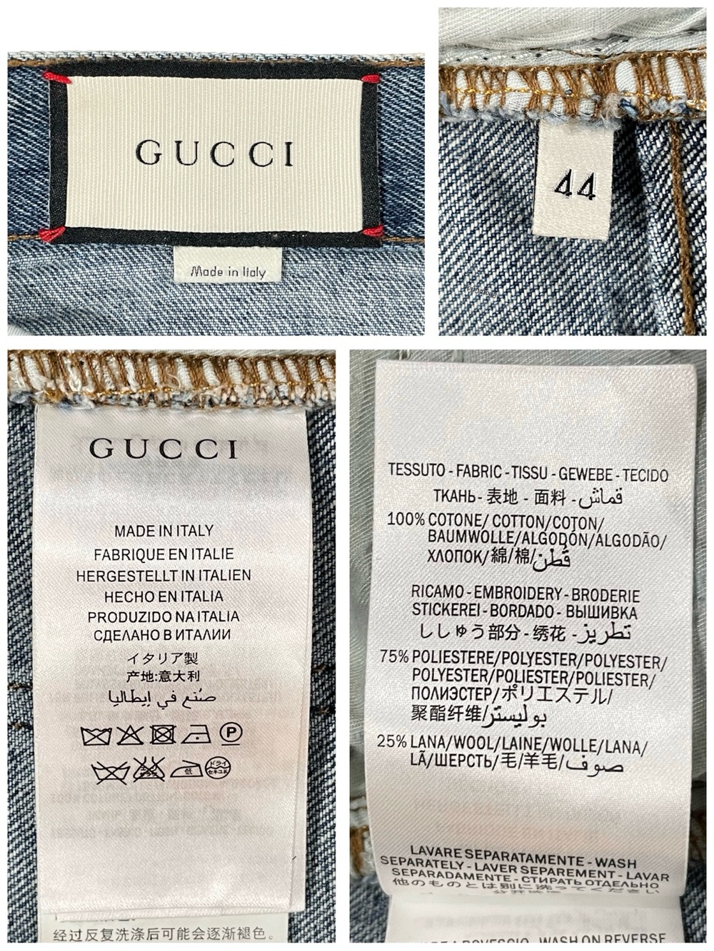 GUCCI Garden Floral Embroidered Denim Mini Skirt US 8 Medium - Picture 10 of 13